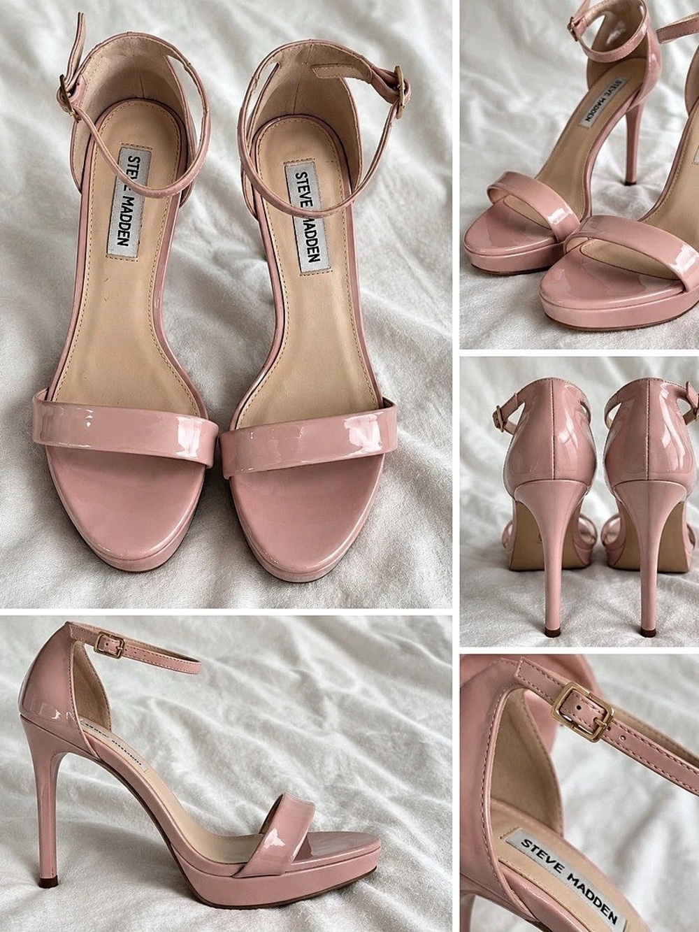 Steve Madden Jypsey Pink Patent Strappy Stiletto Heel